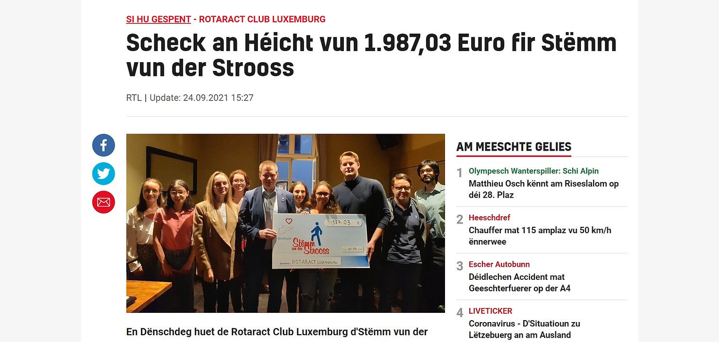 1987€ Donation to Stëmm vun der Stross 2